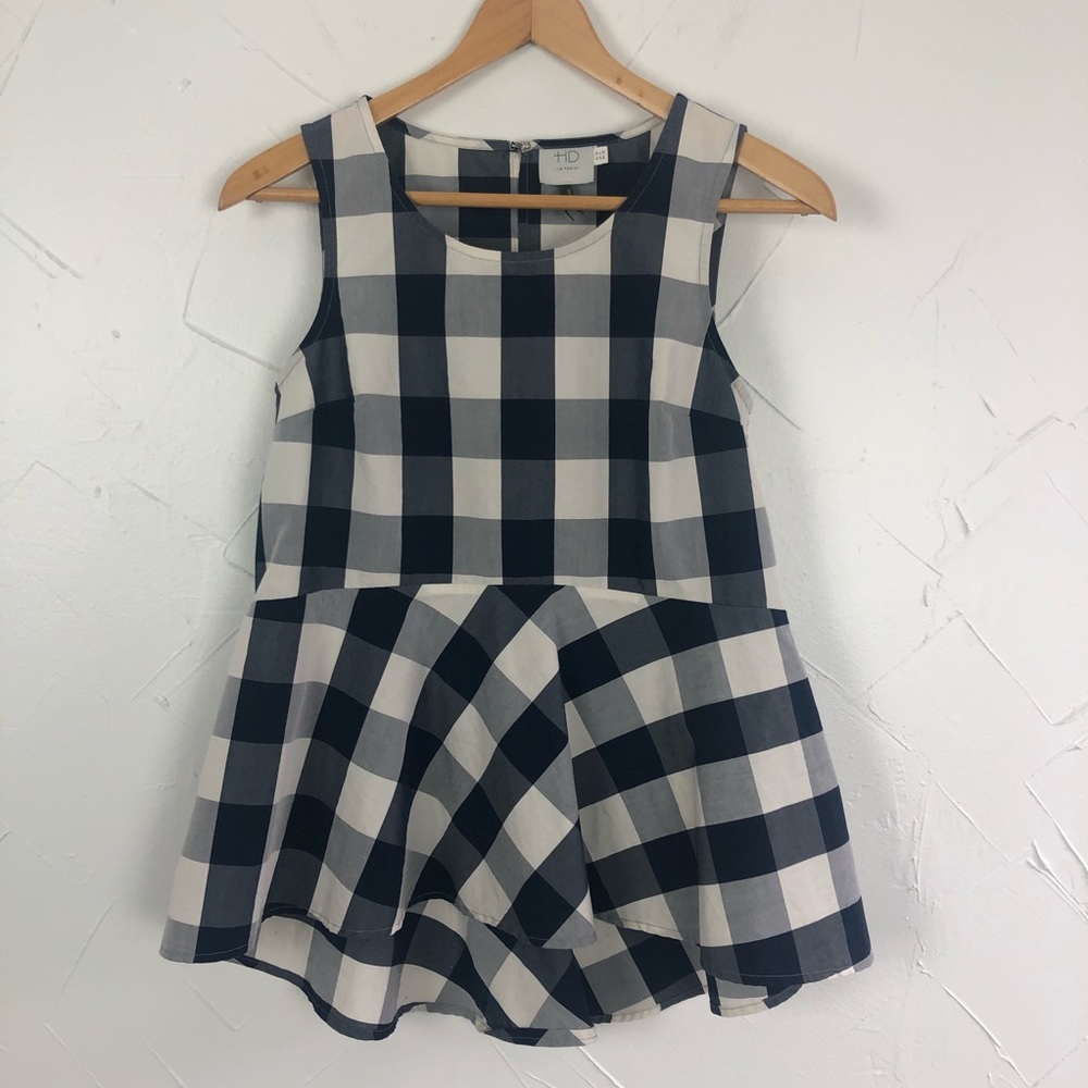Anthropologie HD in Paris Peplum Gingham Tank Top - Picture 3 of 6